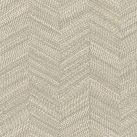 Papel pintado Ocotea con diseño de espiga efecto varas de madera.
