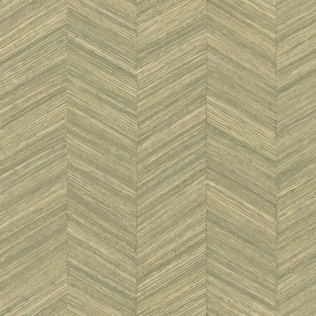 Papel pintado Ocotea con diseño de espiga efecto varas de madera.