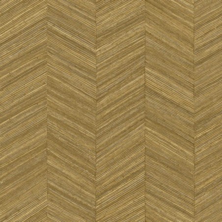 Papel pintado Ocotea con diseño de espiga efecto varas de madera.