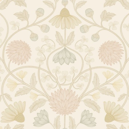 Papel pintado Hippolyte con diseño floral fino y estilo parisino.