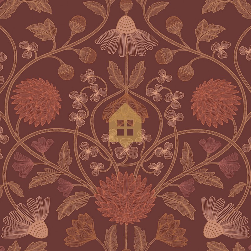 Papel pintado Hippolyte con diseño floral fino y estilo parisino.