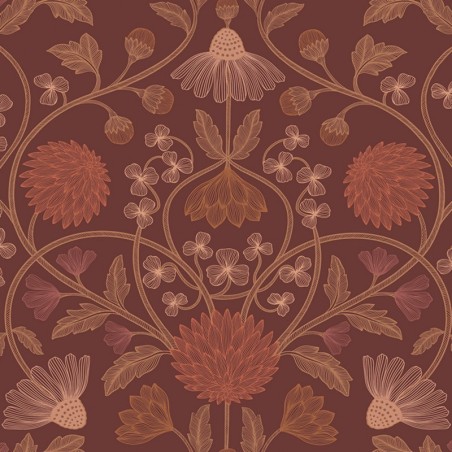 Papel pintado Hippolyte con diseño floral fino y estilo parisino.