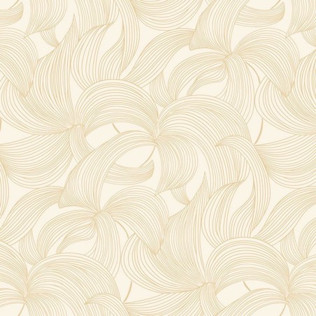 Papel pintado Leontine con diseño de corolas florales lacadas.