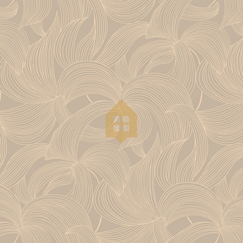 Papel pintado Leontine con diseño de corolas florales lacadas.