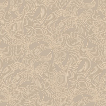 Papel pintado Leontine con diseño de corolas florales lacadas.