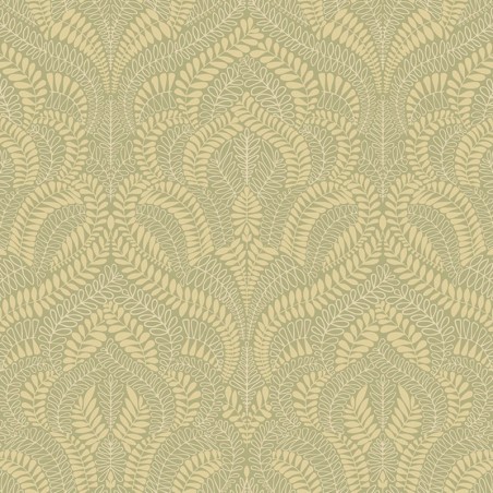 Papel pintado Felix con diseño de arabescas y volutas clásicas.