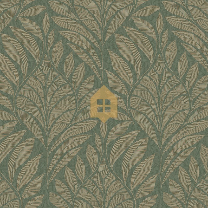 Papel pintado Gustav con diseño ornamental de líneas fluidas.