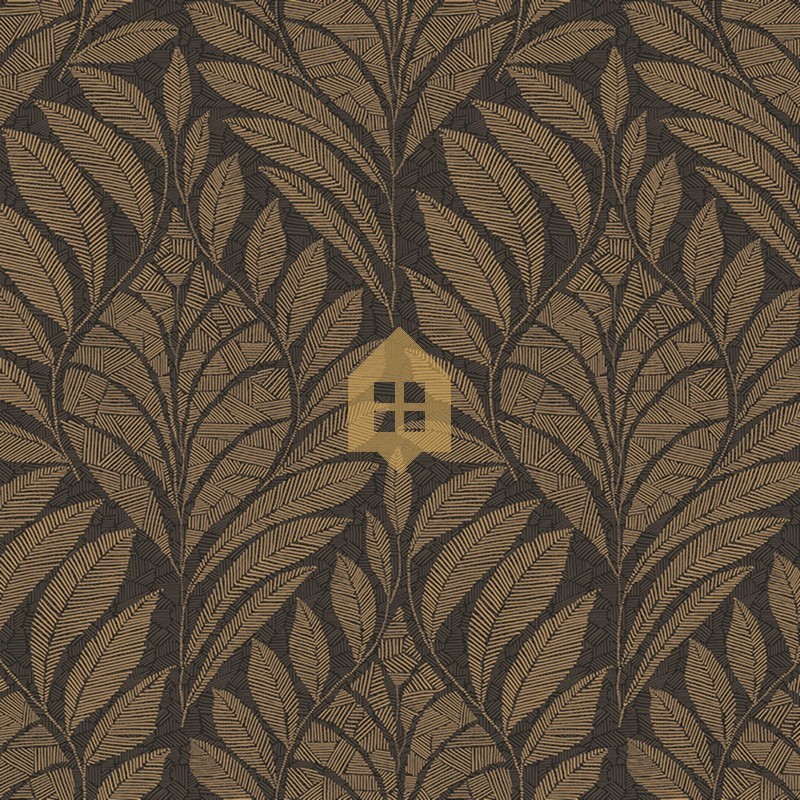 Papel pintado Gustav con diseño ornamental de líneas fluidas.