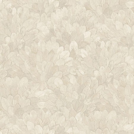 Papel pintado Feijoa con diseño de coronas de hojas tropicales.