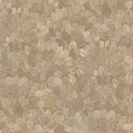 Papel pintado Feijoa con diseño de coronas de hojas tropicales.