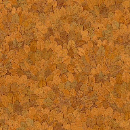 Papel pintado Feijoa con diseño de coronas de hojas tropicales.