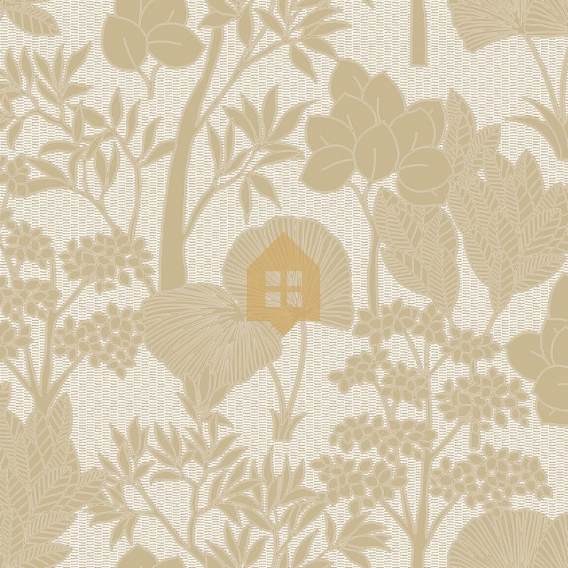 Papel pintado Inara con diseño de paisaje vegetal efecto pintura.