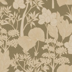 Papel pintado Inara con diseño de paisaje vegetal efecto pintura.