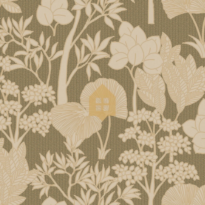 Papel pintado Inara con diseño de paisaje vegetal efecto pintura.