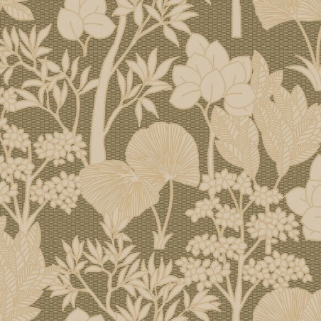 Papel pintado Inara con diseño de paisaje vegetal efecto pintura.