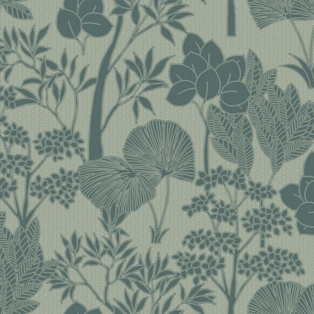 Papel pintado Inara con diseño de paisaje vegetal efecto pintura.