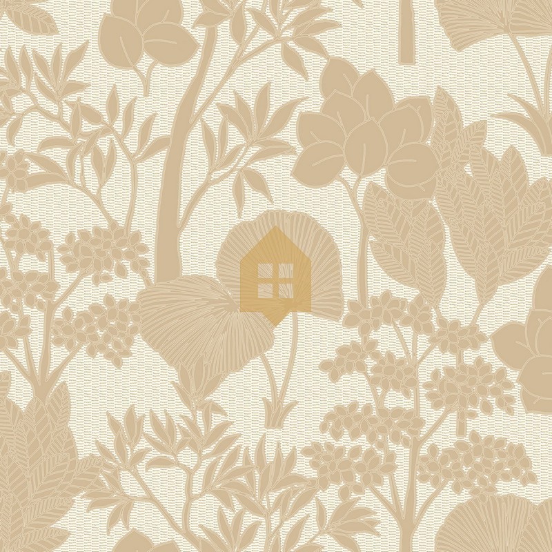 Papel pintado Inara con diseño de paisaje vegetal efecto pintura.