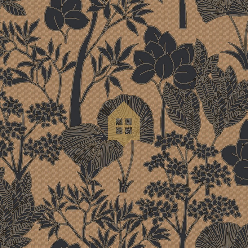 Papel pintado Inara con diseño de paisaje vegetal efecto pintura.