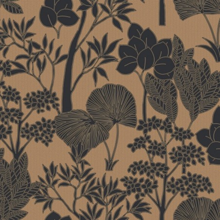 Papel pintado Inara con diseño de paisaje vegetal efecto pintura.