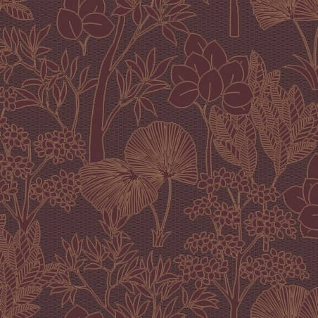 Papel pintado Inara con diseño de paisaje vegetal efecto pintura.