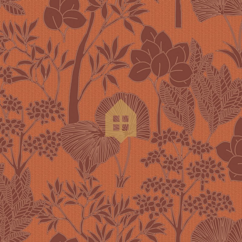 Papel pintado Inara con diseño de paisaje vegetal efecto pintura.