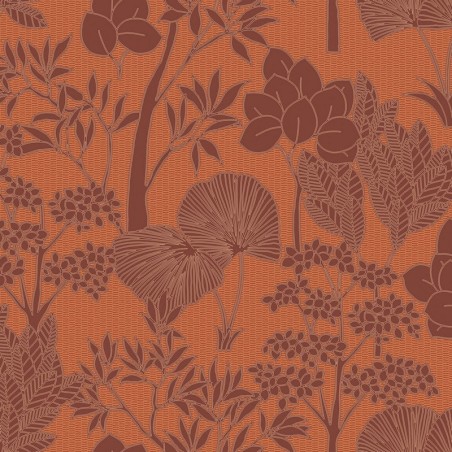 Papel pintado Inara con diseño de paisaje vegetal efecto pintura.