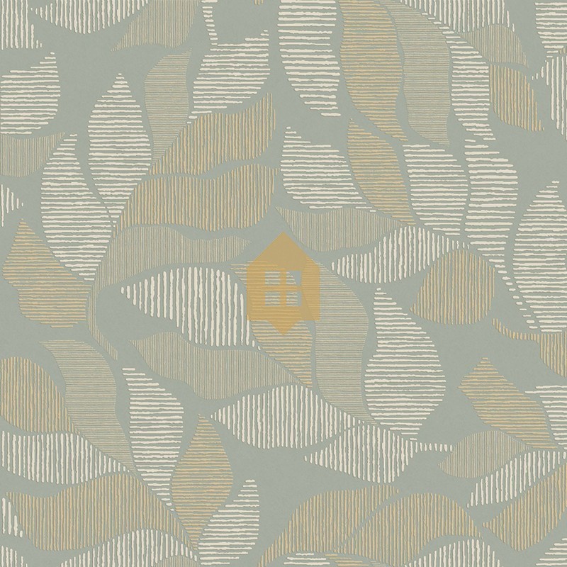 Papel pintado Lontara con diseño de hojas de palmera tropical.