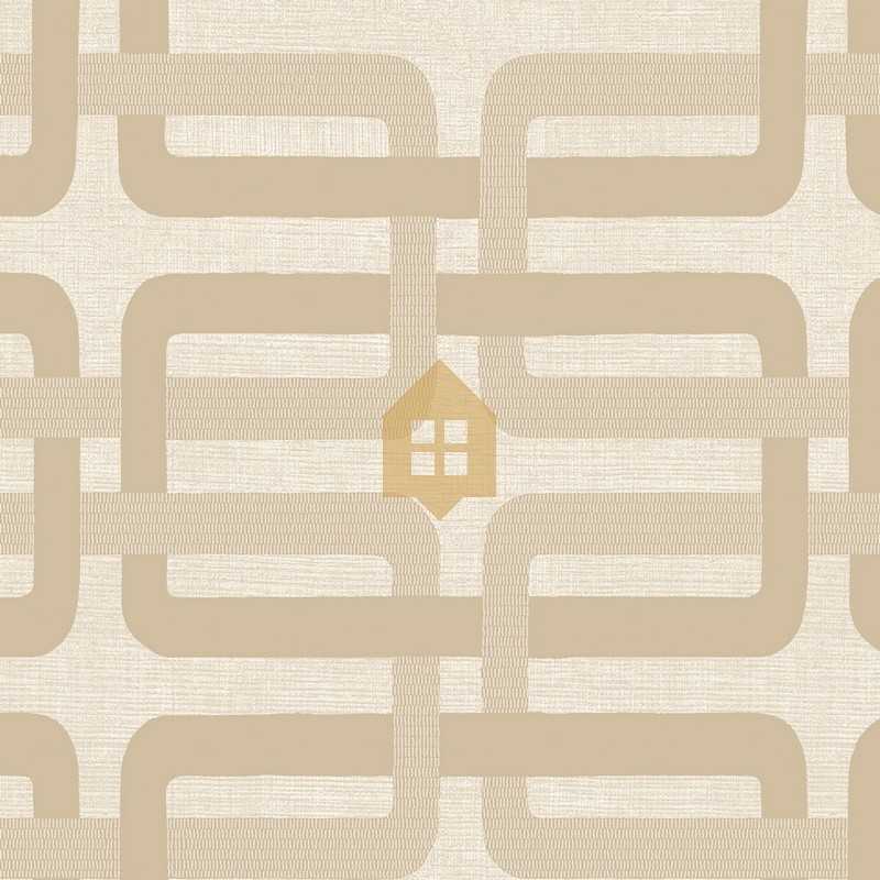 Papel pintado Matjara con diseño de monograma clásico y elegante.