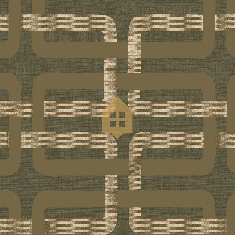 Papel pintado Matjara con diseño de monograma clásico y elegante.