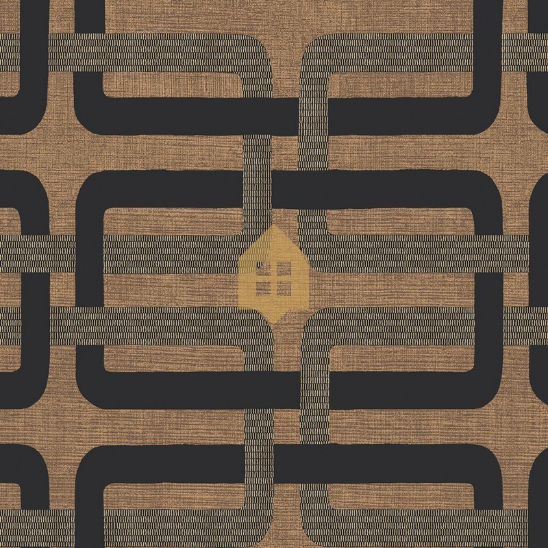 Papel pintado Matjara con diseño de monograma clásico y elegante.