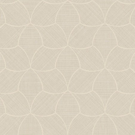 Papel pintado Tressana con diseño de fibras tejidas y laca metálica.