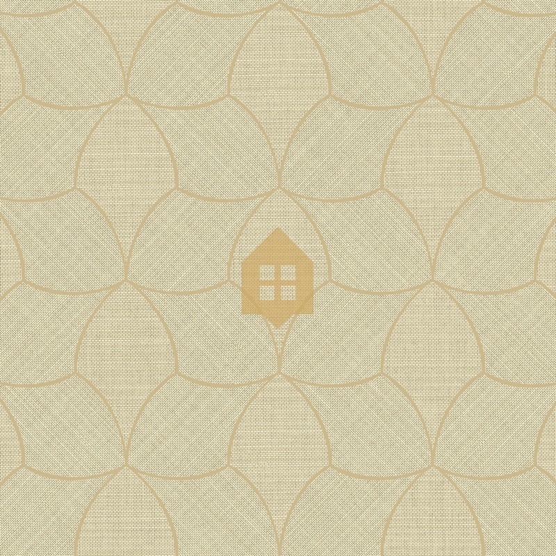 Papel pintado Tressana con diseño de fibras tejidas y laca metálica.