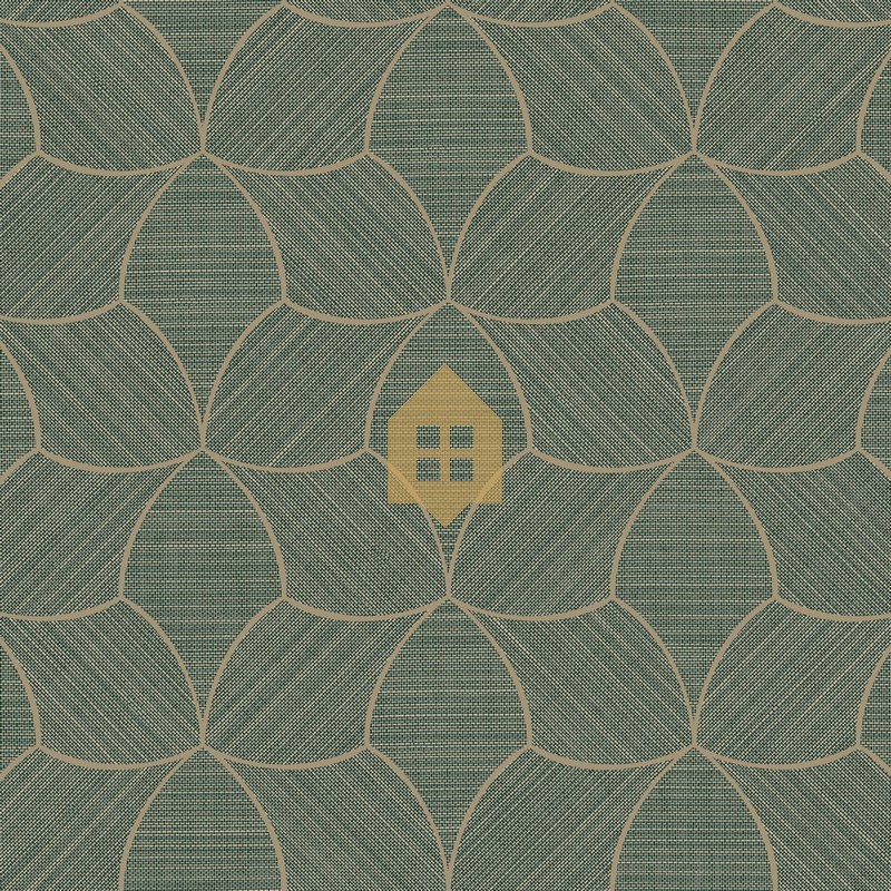 Papel pintado Tressana con diseño de fibras tejidas y laca metálica.