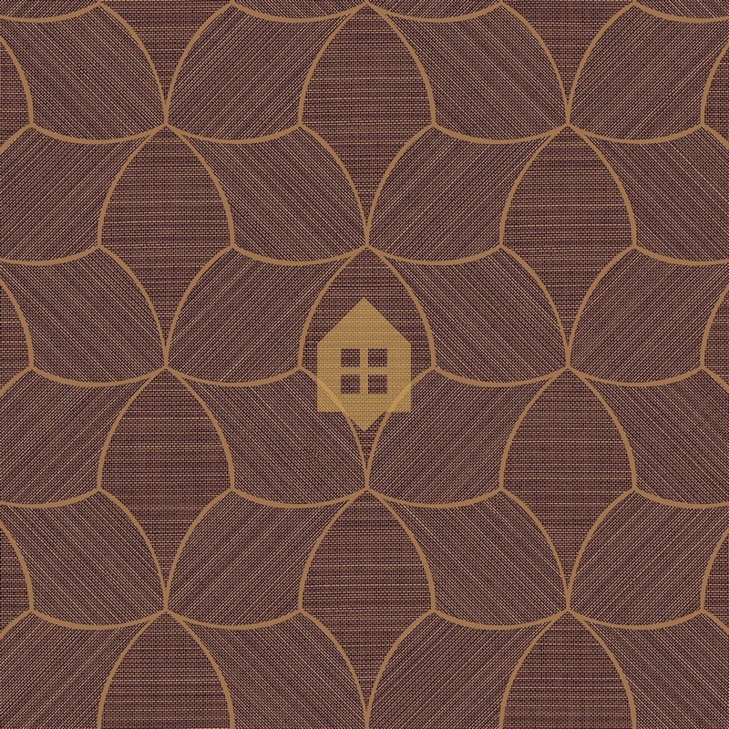 Papel pintado Tressana con diseño de fibras tejidas y laca metálica.