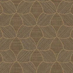 Papel pintado Tressana con diseño de fibras tejidas y laca metálica.