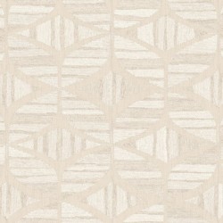 Papel pintado Filandra con diseño geométrico efecto bordado de chenilla.