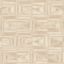 Papel pintado Filandra con diseño geométrico efecto bordado de chenilla.