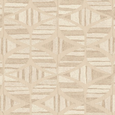 Papel pintado Filandra con diseño geométrico efecto bordado de chenilla.