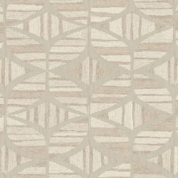 Papel pintado Filandra con diseño geométrico efecto bordado de chenilla.