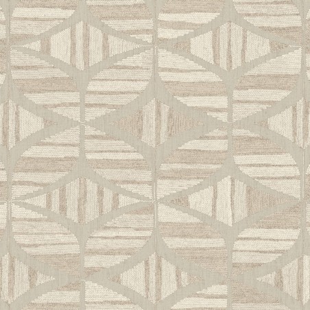 Papel pintado Filandra con diseño geométrico efecto bordado de chenilla.