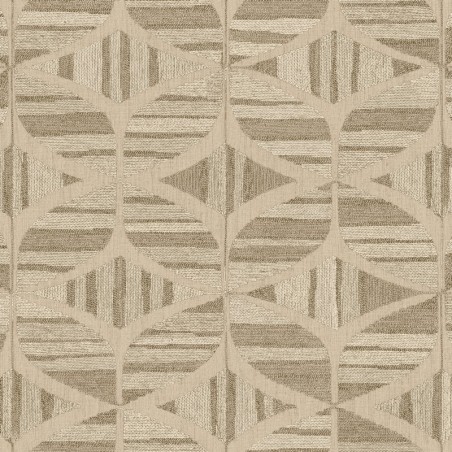 Papel pintado Filandra con diseño geométrico efecto bordado de chenilla.