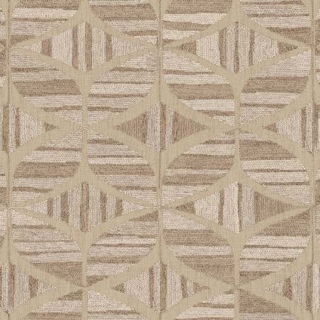 Papel pintado Filandra con diseño geométrico efecto bordado de chenilla.