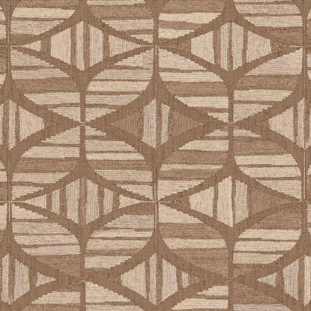 Papel pintado Filandra con diseño geométrico efecto bordado de chenilla.