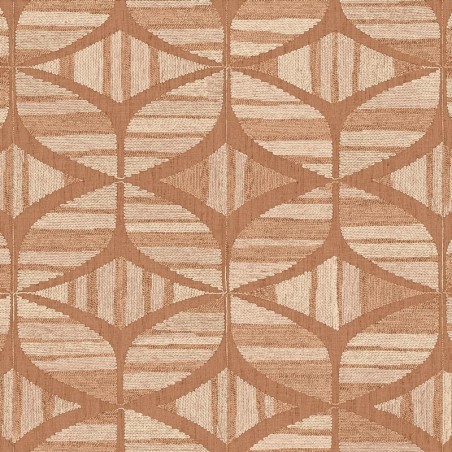 Papel pintado Filandra con diseño geométrico efecto bordado de chenilla.