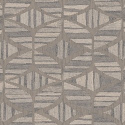 Papel pintado Filandra con diseño geométrico efecto bordado de chenilla.