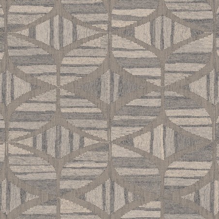 Papel pintado Filandra con diseño geométrico efecto bordado de chenilla.