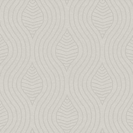 Papel pintado Brodelia con textura de tela bordada de Casamance.