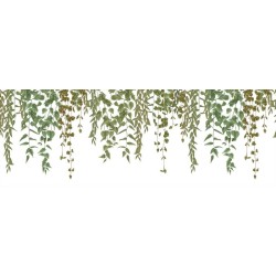 Cenefa decorativa Kitchen Box instalada sobre el frente de la cocina.