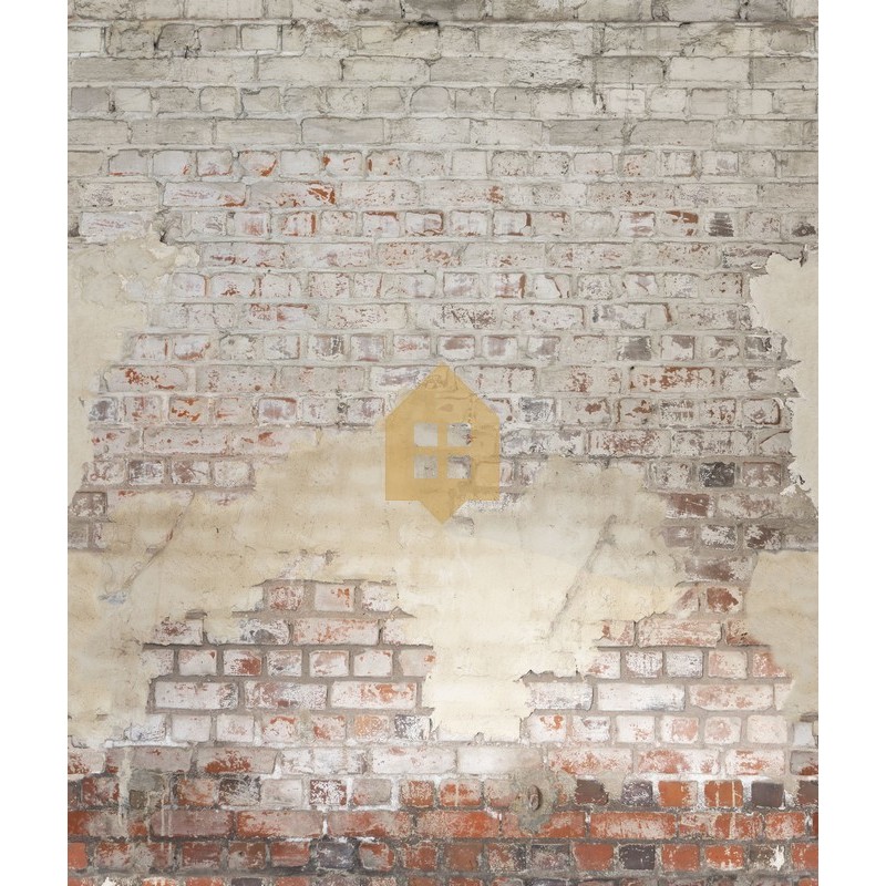 Fotomural Brickwall con diseño de ladrillo visto en una pared de cocina.