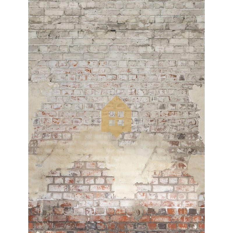 Fotomural Brickwall con diseño de ladrillo visto en una pared de cocina.